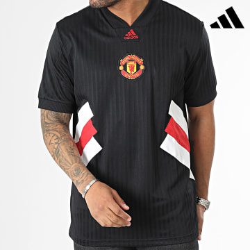 Adidas Performance - Camiseta cuello pico Manchester United HT2002 Negra
