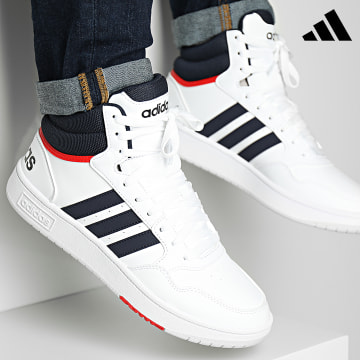 Adidas Sportswear - Baskets Hoops 3 Mid GY5543 Cloud White Collegiate Navy Red