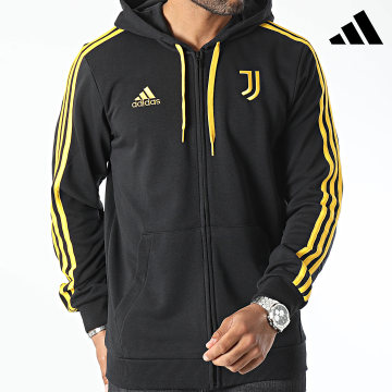 Adidas Sportswear - Sweat Zippé Capuche A Bandes Juventus HZ4966 Noir