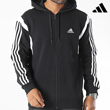 Adidas Sportswear - Sweat Zippé Capuche A Bandes CB IP2234 Noir