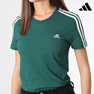 Adidas Sportswear - Tee Shirt A Bandes Femme 3 Stripes IM2789 Vert