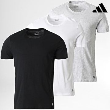 Adidas Sportswear - Lot De 3 Tee Shirts Active Core 4A1M04 Noir Blanc Gris Chiné