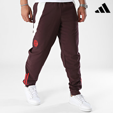 Adidas Performance - Bayern de Múnich IS9964 Pantalón de chándal con banda burdeos