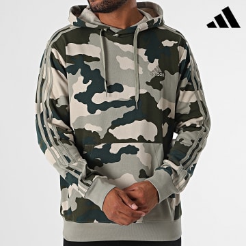Adidas Sportswear - Sweat Capuche A Bandes IY6631 Beige Vert Kaki Camouflage