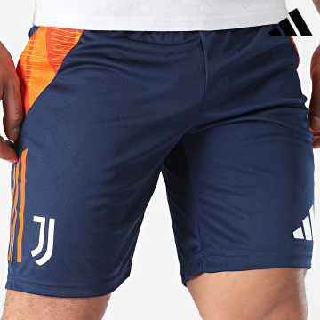 Adidas Performance - Juventus IS5830 Pantalón corto a rayas azul marino y naranja