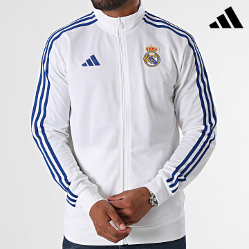 Adidas Sportswear - Giacca con zip a righe Real Madrid IT3804 Bianco