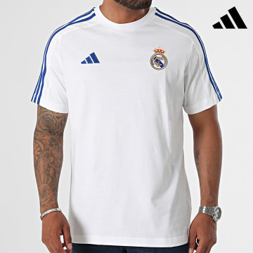 Adidas Sportswear - Maglietta Real Madrid DNA con strisce IT3814 Bianco