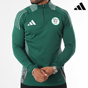 Adidas Sportswear - Sweat Zippé A Bandes Algérie JJ5985 Vert Foncé