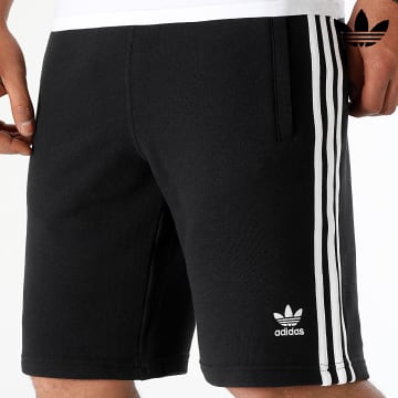 Adidas Originals - Pantaloncini da jogging ricamati 3 Stripes DH5798 Nero Bianco