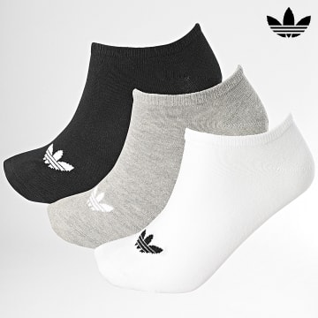 Adidas Originals - Set di 3 paia di calzini bassi FT8524 nero bianco grigio erica