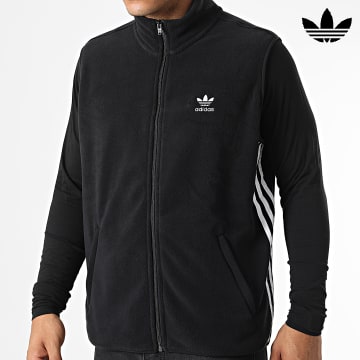 Adidas Originals - Veste Zippée Sans Manches 3 Stripes HK7393 Noir