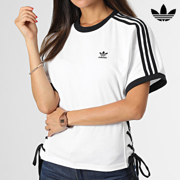 Adidas Originals - Maglietta con lacci da donna HK5062 Bianco