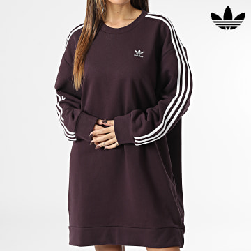 Adidas Originals - Abito donna girocollo in felpa HM4689 Bordeaux