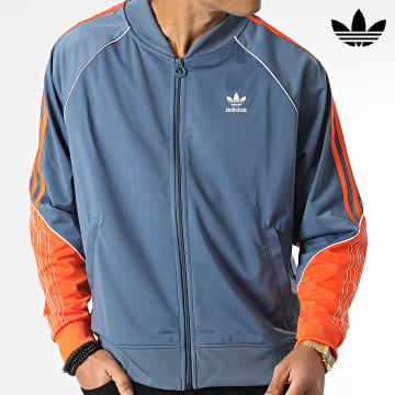 Adidas Originals - Veste Zippée A Bandes HI3003 Bleu Orange