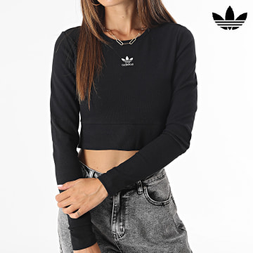 Adidas Originals - Tee Shirt Manches Longues Crop Femme II8055 Noir