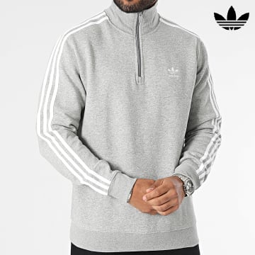 Adidas Originals - Sweat Zippé A Bandes 3 Stripes IL2497 Gris Chiné