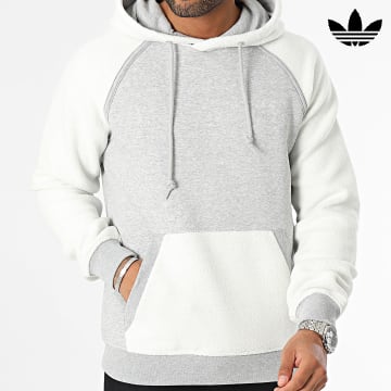 Adidas Originals - Sweat Capuche Essential IM4449 Gris Chiné Blanc