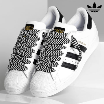 Adidas Originals - Baskets Superstar EG4958 Footwear White Core Black x Superlaced Gros Lacet Noir Blanc