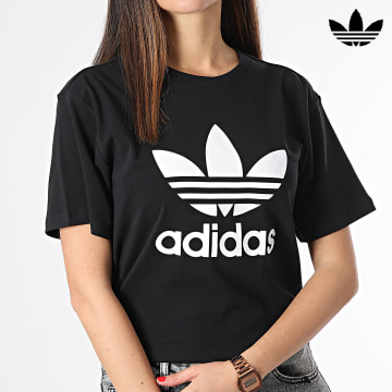 Adidas Originals - Camiseta Trébol Mujer IR9534 Negro