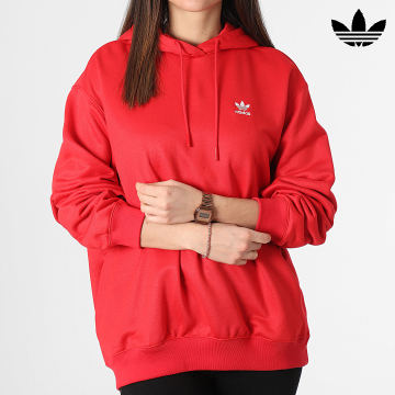Adidas Originals - Felpa con cappuccio Trefoil da donna IP0585 Rosso