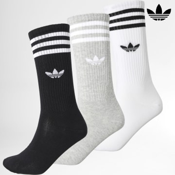 Adidas Originals - 3 paia di calzini IU2653 Bianco Grigio Heather Nero
