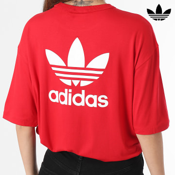 Adidas Originals - Camiseta Trébol Mujer IR8069 Rojo