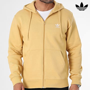 Adidas Originals - IR7834 Chaqueta con capucha y cremallera mostaza amarilla