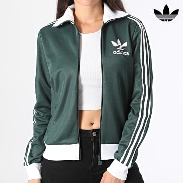 Adidas Originals - Veste Zippée Femme A Bandes Beckenbauer IY2221 Vert Foncé