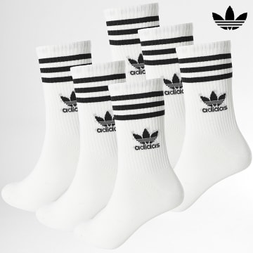 Adidas Originals - Confezione da 6 paia di calzini a 3 strisce JE1828 Bianco