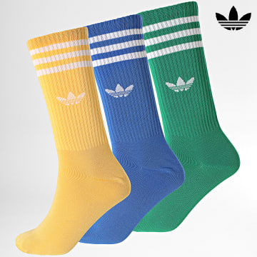 Adidas Originals - 3 paia di calzini alti IX7505 blu reale verde giallo