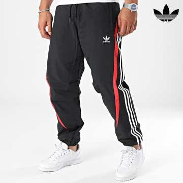 Adidas Originals - Pantalon Jogging A Bandes IX9646 Noir Blanc Rouge