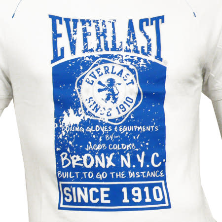 Everlast - Tee shirt Everlast Balboa Blanc Typo Bleu Roi