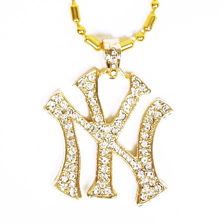 Pendentif Doré Avec Strass - Occasion Porté - Bijou Fantaisie