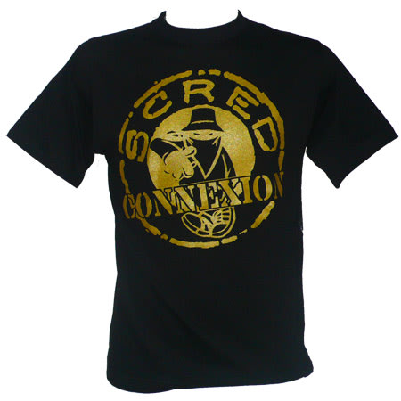 Scred Connexion - Tee Shirt Scred Connexion Noir Logo Or