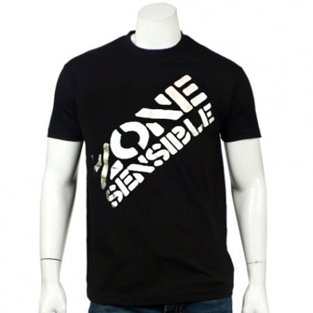 Y et W - Tee Shirt Zone Sensible Noir Logo Blanc