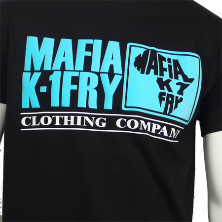 Mafia K1 Fry Tee Shirt Mafia K1 Fry Firm Noir Typo Velour Bleu