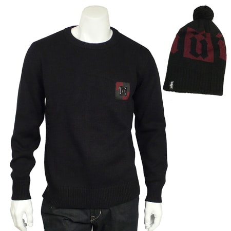 Unkut Pull Et Bonnet Unkut Damier Noir Bordeaux LaBoutiqueOfficielle