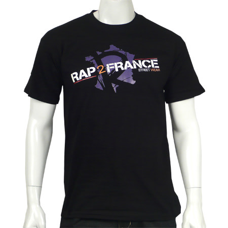 Rap2France - Tee Shirt Rap2France Noir Classic Logo typo jaune