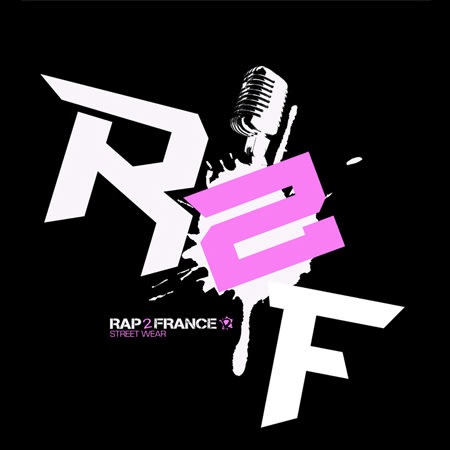 Rap2France - Tee Shirt Rap2France Noir micro typo rose