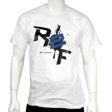 Rap2France - Tee Shirt Rap2France Blanc micro typo bleue