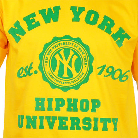 Hip Hop University - Tee Shirt Hip Hop University New York jaune logo vert