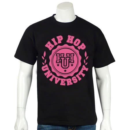 Hip Hop University - Tee Shirt Hip Hop University Classic noir logo rose