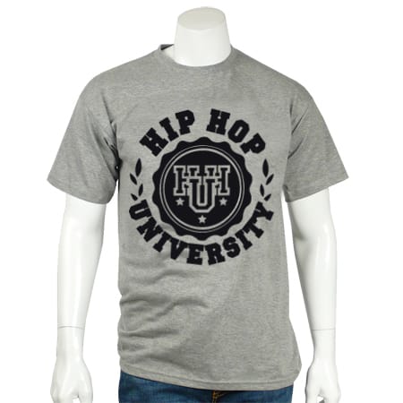 Hip Hop University - Tee Shirt Hip Hop University Classic gris logo noir