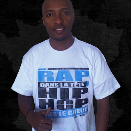 Rap2France - Tee shirt Rap2France Blanc Rap dans la Tete typo bleue