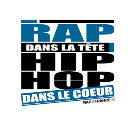 Rap2France - Tee shirt Rap2France Blanc Rap dans la Tete typo bleue