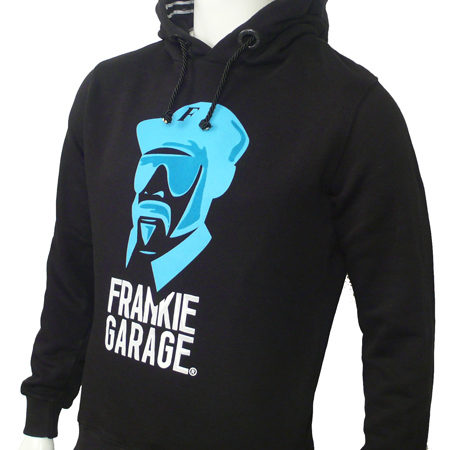 Frankie Garage Sweat Capuche Frankie Garage 6102 Noir Motif Bleu Turquoise LaBoutiqueOfficielle
