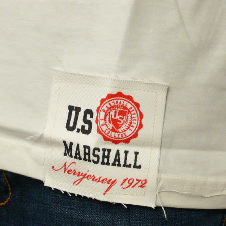 US Marshall - Tee Shirt US Marshall Logo Ecru Typo Bordeaux