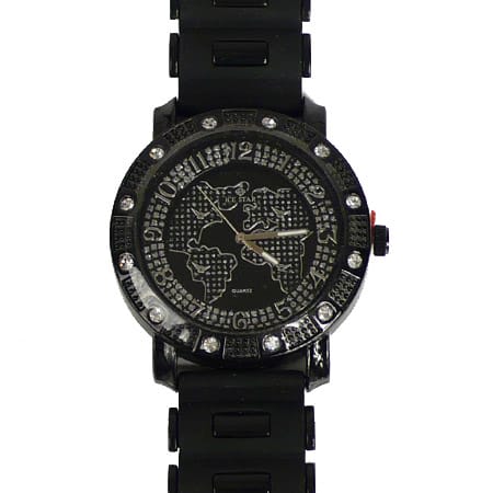 Montre Bling Avec Strass - Cadran Rose Chiffres 1-12 - Bracelet Blanc 8,5" X 3/4" - Occasion Comme Neuve
