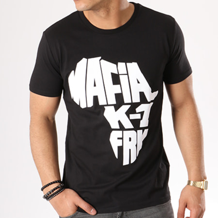 Mafia K1 Fry - Tee shirt Mafia K1 Fry Authentic Noir Typo velour Blanc