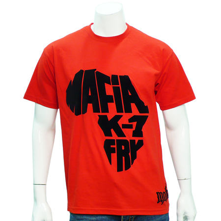 Mafia K1 Fry - Tee shirt Mafia K1 Fry Authentic Rouge Typo velour Noir